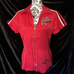 Harley short-sleeved, zip down shirt
